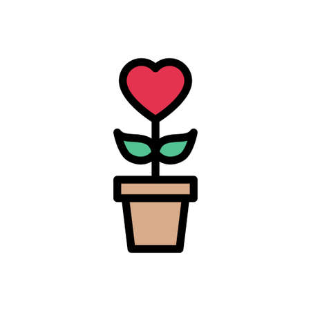 heart growth vector line colour iconのイラスト素材