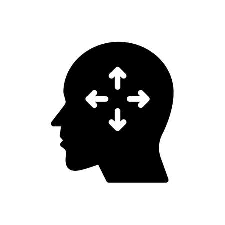 mindset direction vector glyph colour iconのイラスト素材