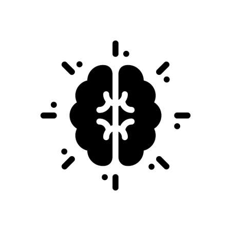 brain vector glyph flat iconのイラスト素材