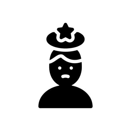 mind reward star vector glyph flat iconのイラスト素材