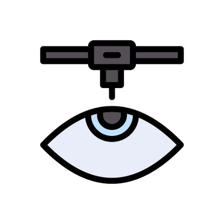 eye surgery vector line colour iconのイラスト素材