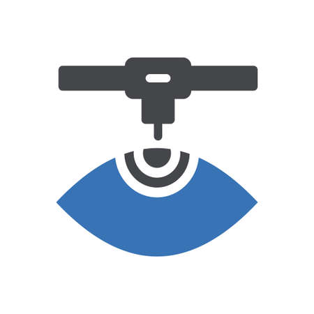 eye surgery vector glyph colour iconのイラスト素材