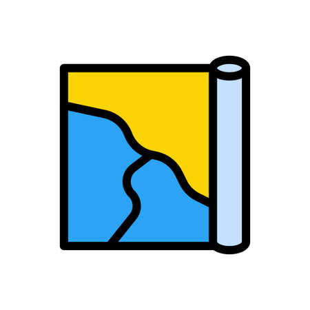 map vector line colour iconのイラスト素材