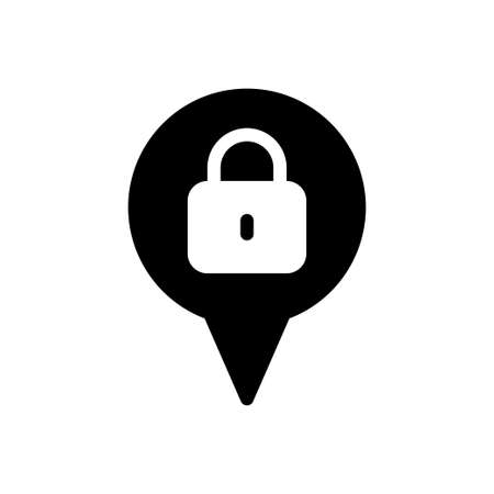 location lock vector glyph flat iconのイラスト素材
