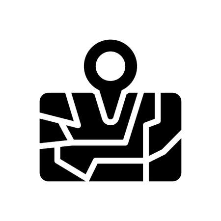 map location vector glyph flat iconのイラスト素材