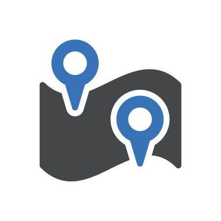 location map vector glyph colour icon