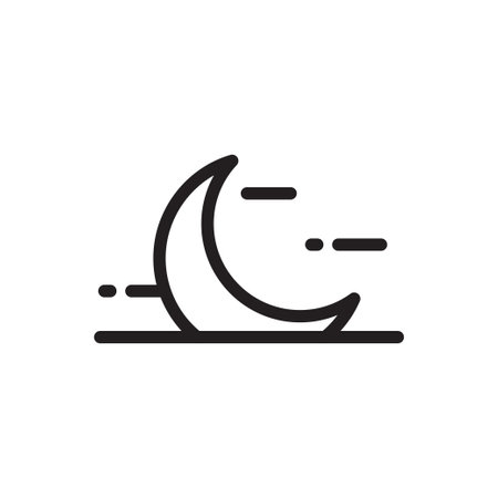 night vector thin line  iconのイラスト素材