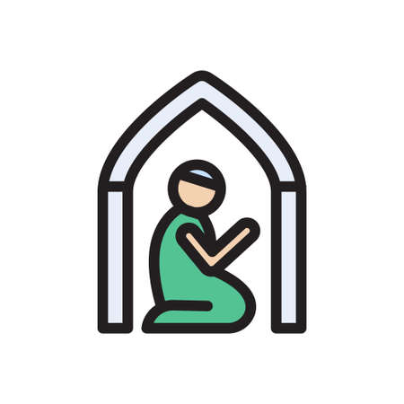 religious vector colour line  iconのイラスト素材