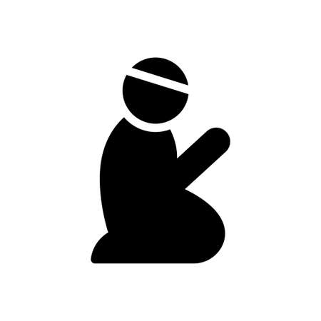 muslim vector glyph flat iconのイラスト素材