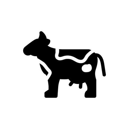 cow vector glyph colour iconのイラスト素材