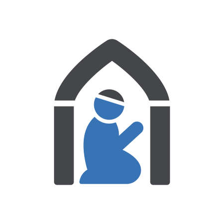 mosque vector glyph flat iconのイラスト素材