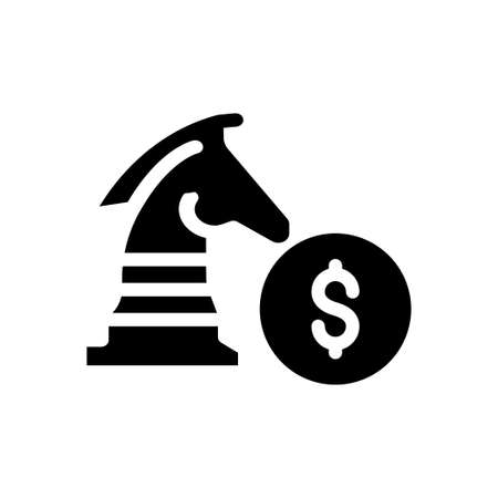 strategy vector glyph flat  iconのイラスト素材