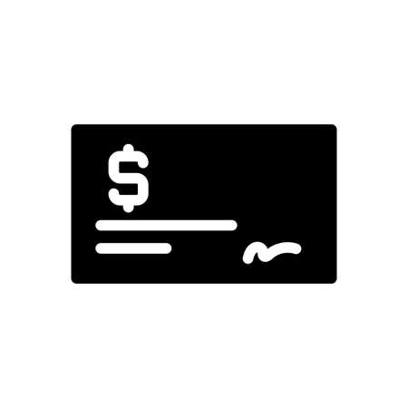 cheque vector glyph flat  iconのイラスト素材