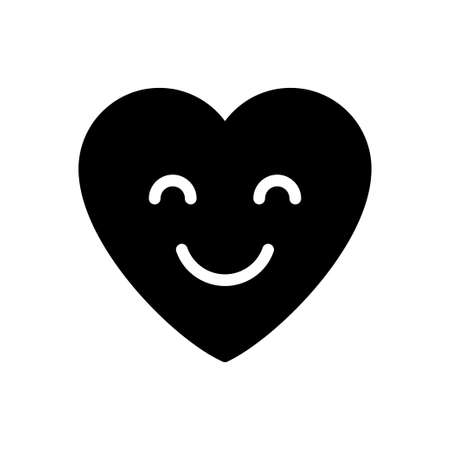 happy vector glyph flat iconのイラスト素材