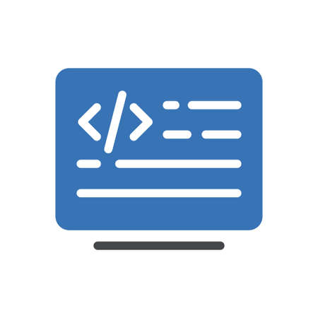 coding vector thin line iconのイラスト素材