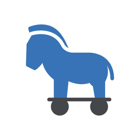 trojan vector thin line iconのイラスト素材