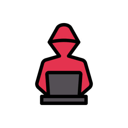 hacker vector colour line  iconのイラスト素材