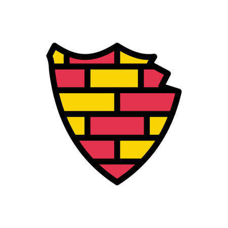 security vector colour line  iconのイラスト素材