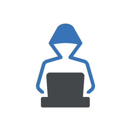 cyber vector glyph colour  iconのイラスト素材