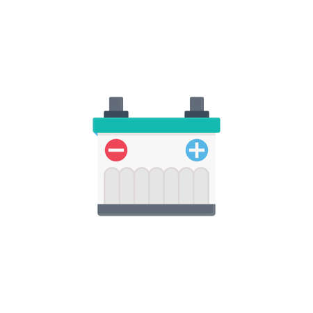 battery vector flat color iconのイラスト素材