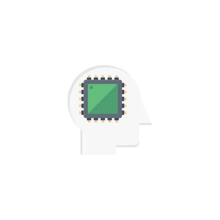 CPU vector flat color icon