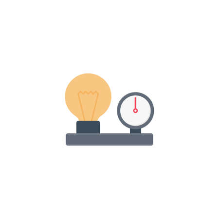 bulb vector flat color iconのイラスト素材