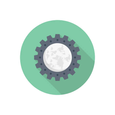 gear vector flat color iconのイラスト素材