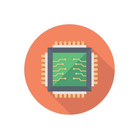 chip vector flat color iconのイラスト素材