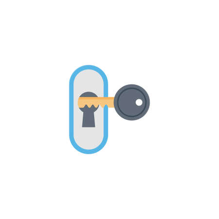 key vector flat color iconのイラスト素材