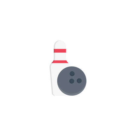 bowling vector flat color iconのイラスト素材
