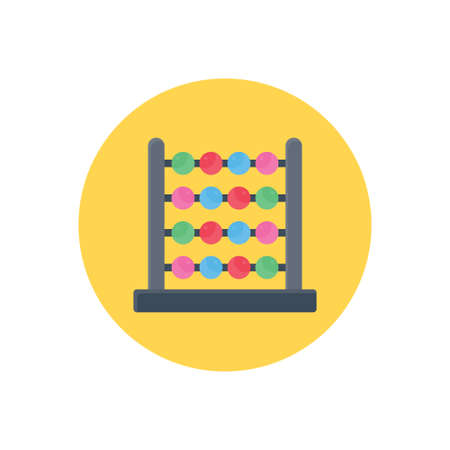 abacus vector flat color iconのイラスト素材