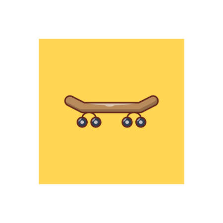 skateboard vector line flat iconのイラスト素材