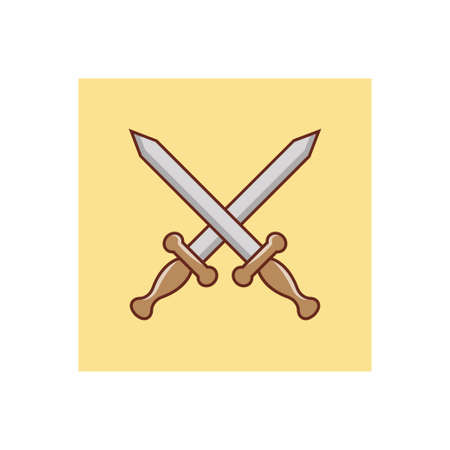 battle vector line flat iconのイラスト素材