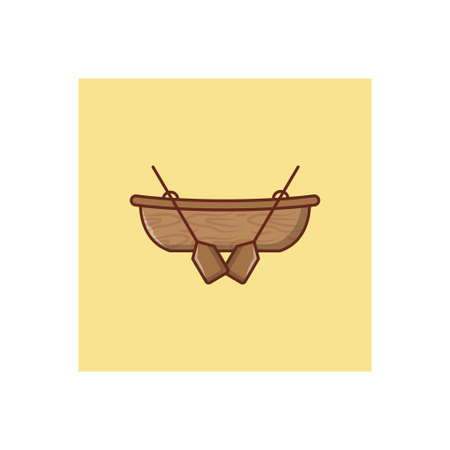 canoe vector line flat iconのイラスト素材