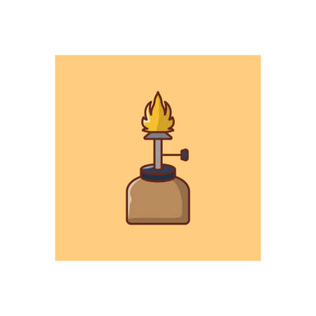 burner vector line flat iconのイラスト素材