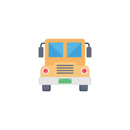 bus vector colour flat iconのイラスト素材