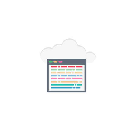 cloud webpage vector flat color iconのイラスト素材