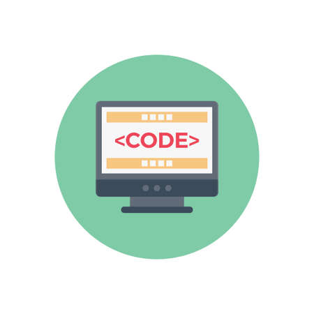 coding vector flat colour iconのイラスト素材
