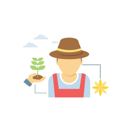 The plant is turning into flower by farming.のイラスト素材