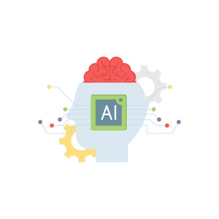 The ai management happening in brain.のイラスト素材