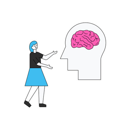 The girl is working on mental intelligence.のイラスト素材