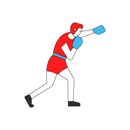The boy is boxing.のイラスト素材