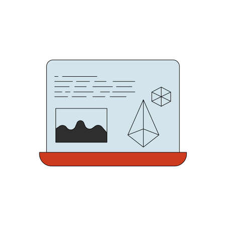 The blockchain is showing on Laptop.のイラスト素材