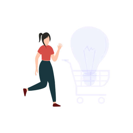 The girl is waving her hand.のイラスト素材