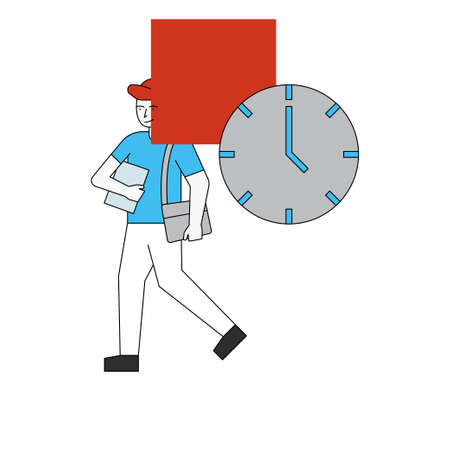 Delivery Boy is going to deliver couriers.のイラスト素材