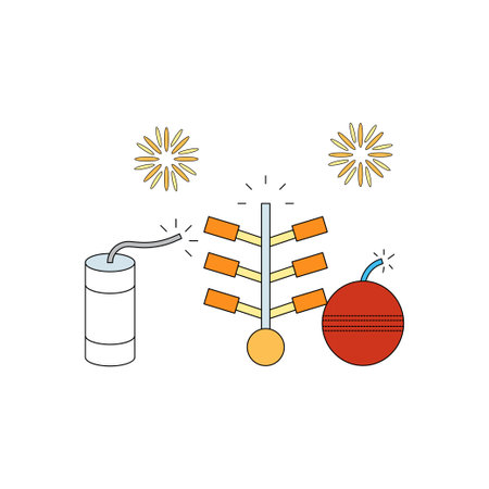 These are Diwali fireworks.のイラスト素材