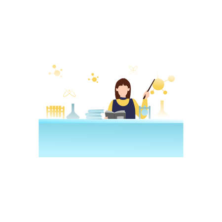 The science teacher is giving the lecture.のイラスト素材