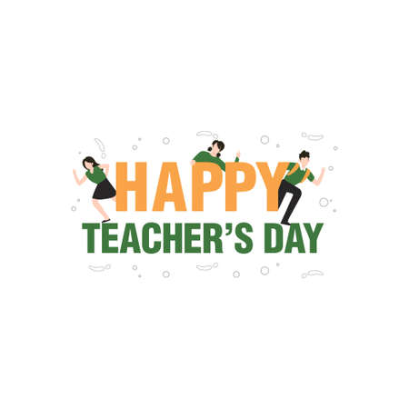 The students are celebrating teachers day.のイラスト素材