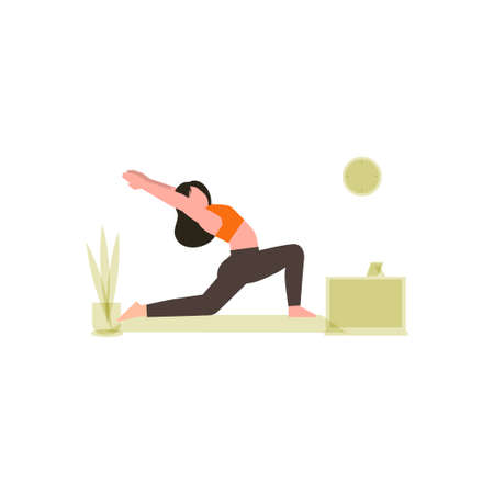 The girl is doing yoga poses.のイラスト素材