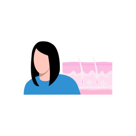 The girl is having her skin hair treated.のイラスト素材